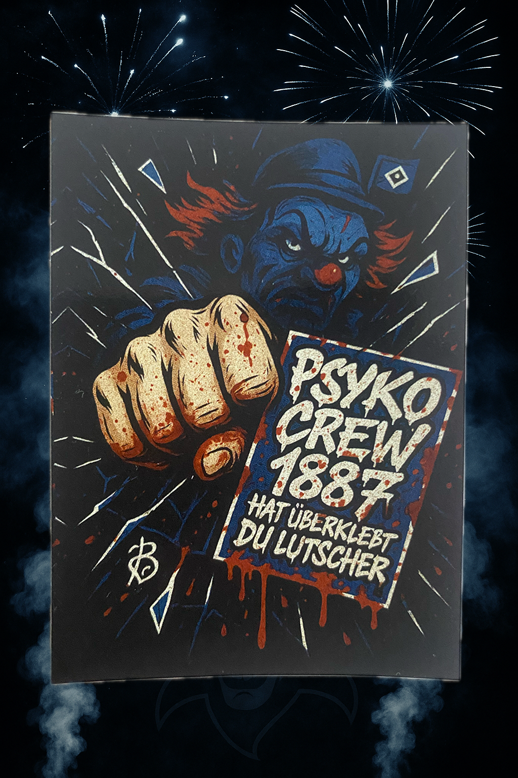 🧨 PSYKO CREW 1887 – Aufkleber „Überklebt du Lutscher“